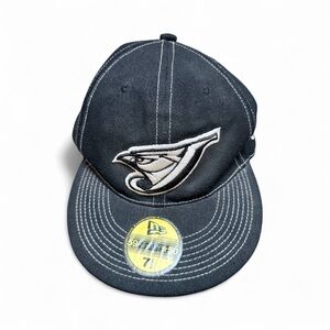 Vintage 2000’S TORONTO BLUE JAYS Black Cap Flat Brim Size 7.5 Men’s